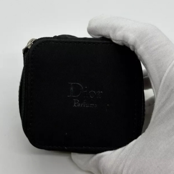 Dior Parfums Beauty Travel Case Makeup Bag/Pouch Shiny Black with Embossed Mini - Picture 2 of 8